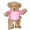Eva bear wears her favourite Happy Birthday T-Shirt with pretty pink ribbons tied each side.  Happy Birthday is printed across the front with a pink bear paw.